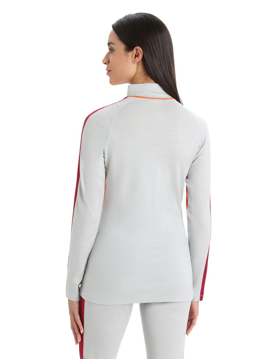 Base Layers Icebreaker Merino 200 Sonebula Long Sleeve High Neck Thermal Top Damskie Pomarańczowe Szare | PL 1091JPQJ